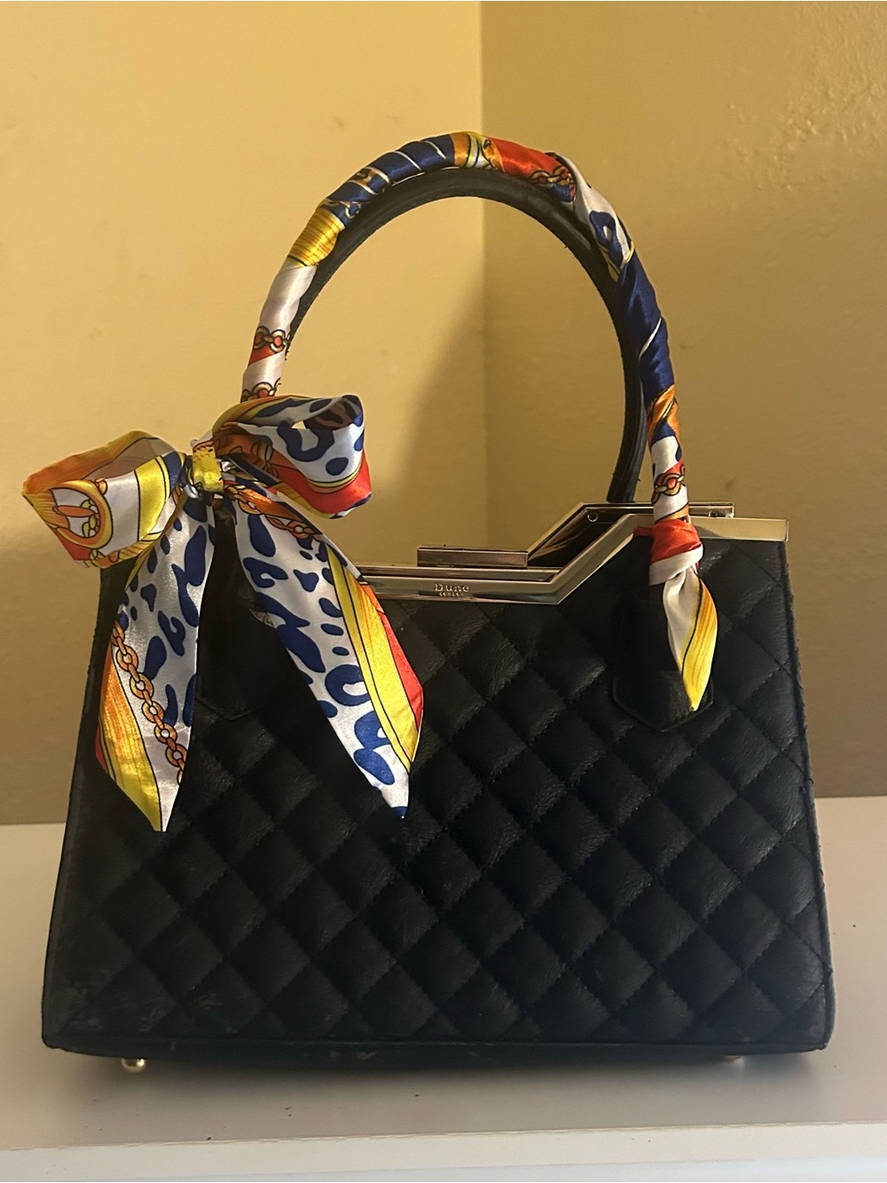 Twilly Handbag Headband Neck Tie Women Purse Scarf Tan Orange Navy Yellow